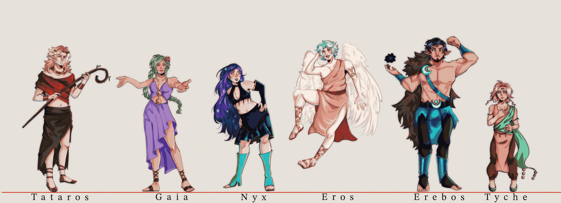 Line up from my characters